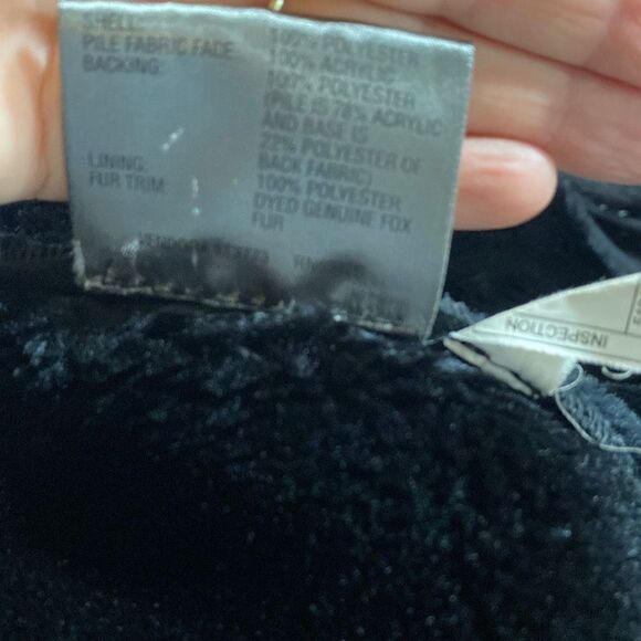 Wilson's Leather Faux Suede Real Fox Fur Removable Collar Zip-Up Jacket Coat Bla - Picture 14 of 15